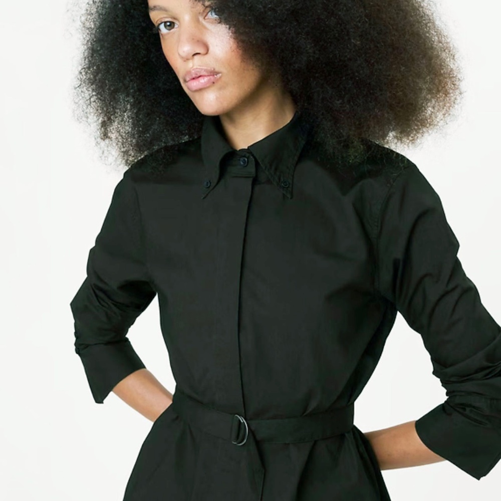 Banana Republic Cotton Poplin Belted Tunic Shirt in Black